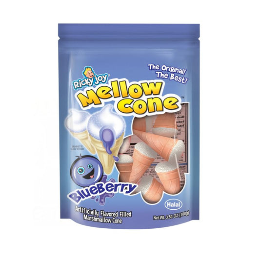 Ricky Joy Mellow Cone Blueberry Jelly Filled Marshmallow Cones
