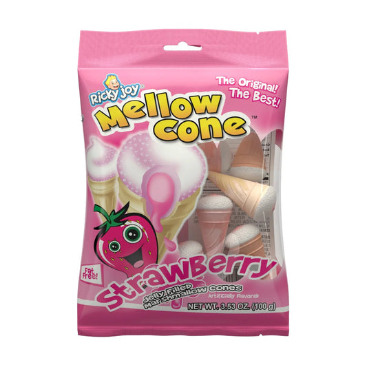 Ricky Joy Mellow Cone Strawberry Jelly Filled Marshmallow Cones